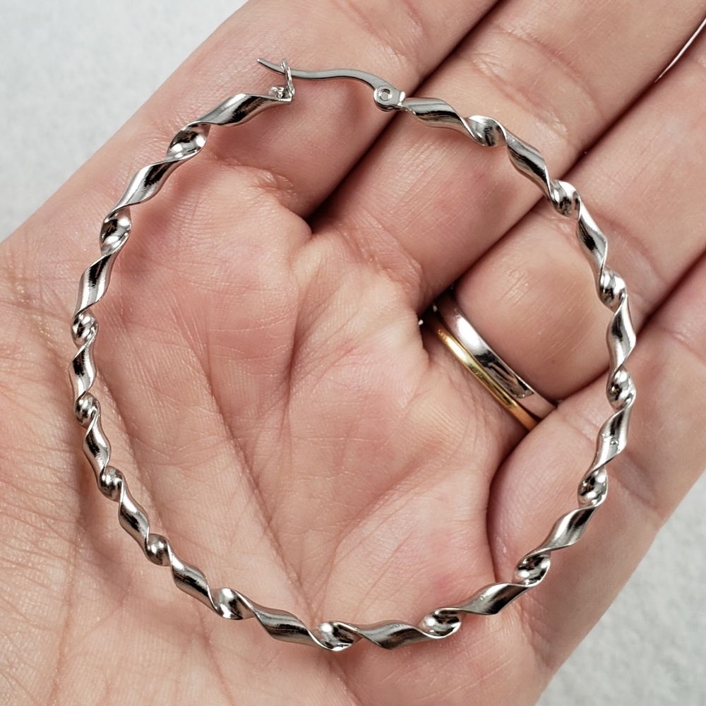 2.25" Stainless Steel Hoops - Picture 2 of 7